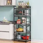 5-Tier Bakers Rack for Kitchen with Storage, Industrial Microwave Stand Shelf...