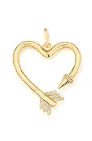 Adina Reyter Diamond Arrow Heart Charm in Yellow at Nordstrom One Size