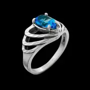 925 Sterling Silver Topaz Ring, Topaz Diamond Ring, November Birthstone...