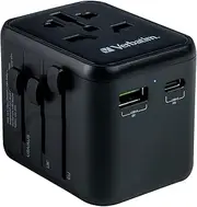 Verbatim UTA-02 PD20W/QC 1 x USB / 1 x Type-C Universal Travel Adapter