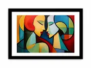 Two Women Modern Art Framed print Art Poster