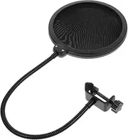 Generic Microphone Blowout Screen Computer Microphones Black Noise Cancelling Microphones Microphone Mask Shield Cardioid Microphone Condenser Mic Computer Holder Anti Windproof Boom Metal