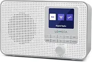 LEMEGA DR3 DAB Radio with Bluetooth,Mains and Battery Powered Portable Kitchen DAB+/FM Radios,40 Preset Stations,Dual Alarm Clock,TFT Colour Display - Grey
