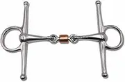 AMKA Toggle Snaffle Double Broken with Copper Roller Stainless Steel Thickness 15 mm Rings 45 mm