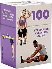 Unlock Pain Relief: 100 Stretching Exercise Flash Cards for Yoga, Pilates, Physical Therapy & Functional Movement - Ultimate Flexibility Tool Replacing Stretch Bands - Workout Cards Deck