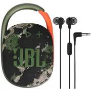 JBL Clip 4 Bluetooth Waterproof Speaker (Squad) with JBL C50HI In-Ear Headphones