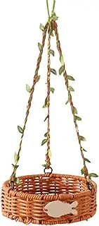 Bird Hammock - Parakeet Hammock | Imitation Rattan Vintage Handwoven Nest | Breathable Cage Hanging Swing Mat | Climbing Foraging Enrichment Toy for Cockatiel Canary Indoor Outdoor Setup for