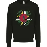 Torn Dominica Flag Dominican Day Football Mens Sweatshirt Jumper