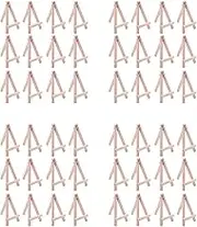Binxind 48 Pack 5 Inch Mini Wood Display Easel Natural Wooden Tripod Holder Stand for Displaying Small Canvases and Photos