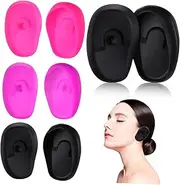 PLAFOPE Silicone Hairdressing Ear Covers 4 Pairs Ear Protectors for Home Salon Use Random Color