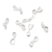 100x Silver Jewelry DIY Making Findings Brass Ice Pick Pinch Bails Crafts15x5mmm