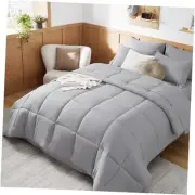 Comforter Set with Sheets - 5 Pieces Grey Bedding Sets, Twin Twin XL 02 - Grey