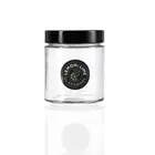 Lemon & Lime Clear 470ml Soho Preserve Glass Jar Storage Container w/ Black Lid