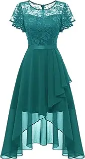 [Wedtrend] Women's Cocktail Dress Hi-Lo Formal Dress Flutter Sleeve Homecoming Dress for Wedding Guest