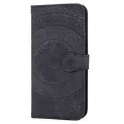 For Xiaomi Redmi Note7 Pressed Printing Pattern Horizontal Flip PU Leather Case , with Holder & Card Slots & Wallet & & Lanyard(Black)