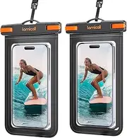7.5 inches Large Size Waterproof Phone Pouch Case - [Easy Lock & Heavy Duty] IPX8 Water Proof Cell Phone Dry Bag for iPhone 16 Pro Max 15 14 13 12 11 XR XS X Pro Max Plus Mini, 2 Pcs