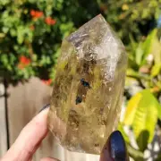 Citrine Clear Yellow Gold Rainbow Flash Point Tower Crystal 152 grams