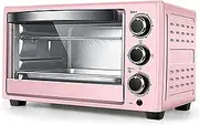 25L Mini Oven Electric Oven 1280W Temperature Controlled from 70-250 ℃ and 60 Minutes Timer Including Bakeware Grilling Net Picking Plate Clip Gloves (Color : Pink)