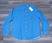 NEW Tommy Bahama Men's Large 100% Linen Riviera Azure Sea Glass Breezer Shirt L