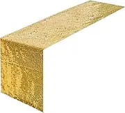 HMQIANG Gold Table Runner 12"x72" Sequin Table Runner Party Decor Glitter Table Linens Runner Sparkly Dinner Party Supplies Fabric for Baby Bridal Shower Holiday Celebrations