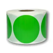 Green Direct Thermal Labels | Zebra, Rollo & Munbyn Compt. | 2.25" Round, 1 Roll