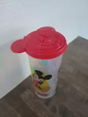 Vtg. Disney Tupperware Tumbler Cups with Lid Mickey Goofy