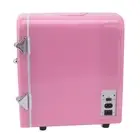 (Pink UK Plug)Mini Fridge 4L Portable Cooler Warmer Personal Refrigerator US