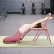Pink Yoga Auxiliary Chair With Lumbar Support Freestanding Balance Handstand