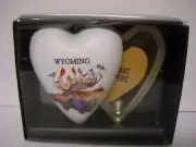 Demdaco Water Color Elk Head and Birds Art Heart Keeper Metal Heart Trinket Box