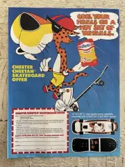 Cheetos Snacks Frito-Lay 1988 1989 Print Ad Poster Skateboard Chester Cheetah