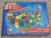 New! Melissa & Doug USA Floor Puzzle - 51pcs - 3x2 Feet