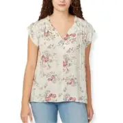 Buffalo Women Size Medium Flutter Sleeve Blouse Top, Floral Cascade, Size M