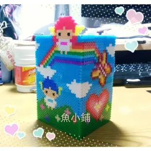 ♥~魚小舖~♥ 拼豆 膠珠 雙子星童話樂園 手創 客製化 存錢筒 材料包 (3mm迷你豆)