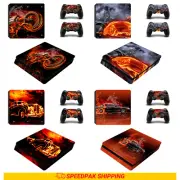 Fire Cars PS4 Slim Skin Decal Playstation 4 Slim Console Controller Sticker