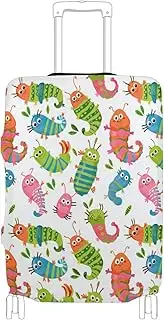 [Joisal] Cute Caterpillar Luggage Covers Tsa Approved Fit 18-32 Inch Luggage, Travel Essential, Cute Caterpillar, M 22-24 in