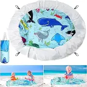 Tondiamo Beach Pool for Toddler Baby Beach Pool Blanket 2 in 1 Waterproof Sandproof Kiddie Foldable Sand for Kids Vacation Picnic(6.6 x 6.6 ft)