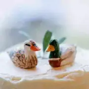 Mallard Duck Bird Cake Topper Bride Groom Love Wedding Engagement Wood Statue