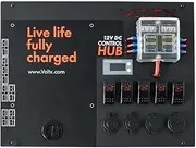 VoltX 12V Control Box 4 USB Ports with LED Lights Portable Inbuilt Voltmeter Quick Charge Camping RV Caravan Easy to Carry Anderson Plug