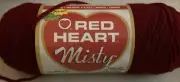 RED HEART "Misty" Burgundy 6 Oz Chunky Weight No Dye Lot Yarn