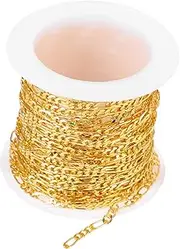 [KALLORY] Necklace Chain Beads for Jewelry Making Silver Rhinestones Stacker Gold Links Circle Chains Pearl Clasp Pendant Choker Chain Making Kit Chain Necklace Charms Chain Link