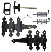 Shed Door Hardware , 5" Decorative Hinges, T handle, Shed Double Door Heavy Duty