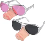 ADOCARN 2pcs pig nose eyewear funny glasses funny sunglasses clown nose pig nose glasses Funny Disguise Glasses Party Sunglasses novelty disguise glasses piggy child glasses frames