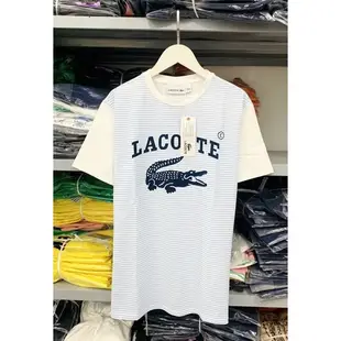 [實圖] Lacoste T 恤白藍 SOC VNXK - 100% Crocodile COTTON