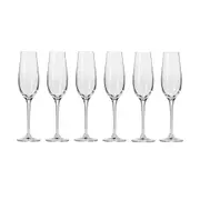 6pc Krosno Harmony 200ml Stemmed Champagne Glass Flute Drinkware Set Clear
