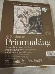 NEW Pad Strathmore 400 Series Printmaking Pad Heavyweight 8" X 10" White 20 shts