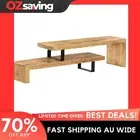 TV stand solid wood adjustable 115cm modern black mango color 7321