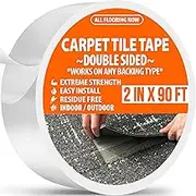 ALL FLOORING NOW Double Sided Tape Heavy Duty Carpet Tape 2in x 90ft For Carpet Tiles, Rug Tape, Vinyl Flooring, Indoor Outdoor Carpet, Grip Tape, Rug Tape Hardwood Floor Double Stick Tape Rug Gripper