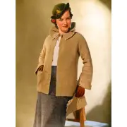 Vtg 1930s Women’s Jacket with Ruffled Peter Pan Collar Crochet Pattern Reefer