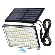 Solar Lights Outdoor with Motion Sensor3LED Cool White Solar Flood 1 Black