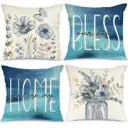 18 X 18 Set of 4 Farmhouse Throw Pillows Home Decor Sofa Couch Cushion8525